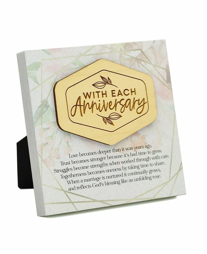 Dexsa With Each Anniversary Meadow Wood Plaque, 6 X 6 1 Dexsa With Each Anniversary Meadow Wood Plaque, 6 X 6