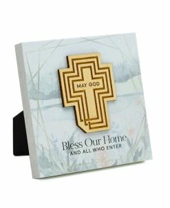 Dexsa May God Bless Our Home Meadow Wood Plaque, 6 X 6