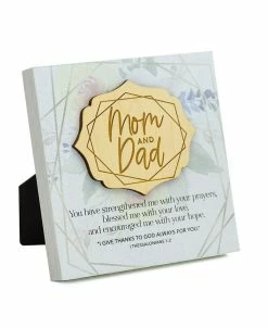 Dexsa Mom And Dad Meadow Wood Plaque, 6 X 6