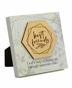 Dexsa Best Friends Meadow Wood Plaque, 6 X 6