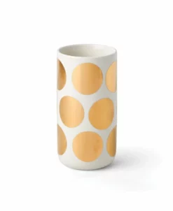 Kate Spade On The Dot Tall Gold-Tone Dot Vase