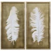 Uttermost White Feathers 2-Pc. Shadow Box Wall Art