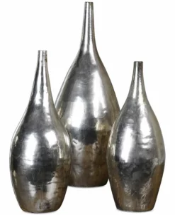 Uttermost Rajata Silver Vases, Set Of 3